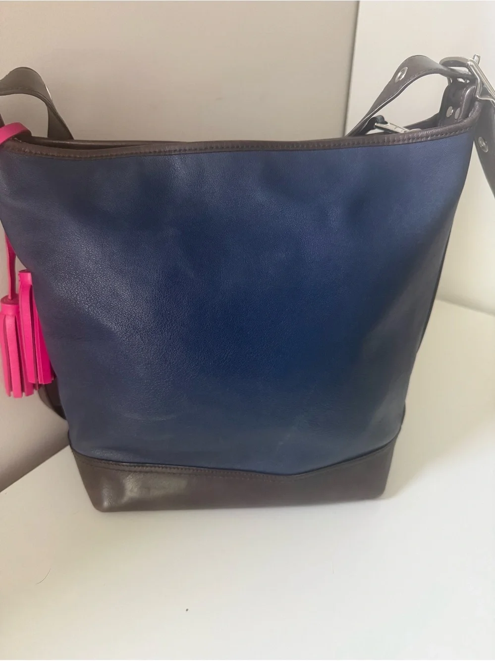 Coach Legacy Y2K Colorblock Leather Crossbody Duffle Bag – Pink/Navy/Brown 19995